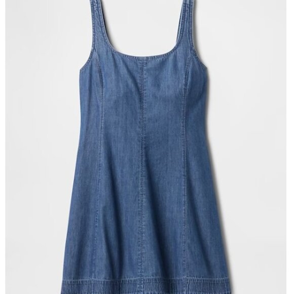 NEW Gap Denim Mini Dress, Medium Wash, M Tall - Picture 5 of 5